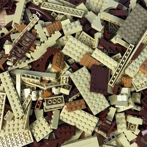 LEGO 1 LB 15 Oz Brown Tan Bulk Bricks Lot Earth Tone Pieces Arches Circles